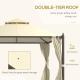 10 x 12 Outdoor Patio Gazebo with Curtains, Two-Tier Roof, Beige
