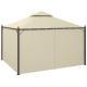 10 x 12 Outdoor Patio Gazebo with Curtains, Two-Tier Roof, Beige