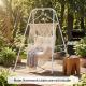 Hammock Chair Stand  Indoor and Outdoor Use with Anti-Slip Foot Pads, 2 Carabiners, White