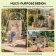 Hammock Chair Stand  Indoor and Outdoor Use with Anti-Slip Foot Pads, 2 Carabiners, White