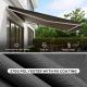 12 x 10 Electric Retractable Awning, Sun Shade Shelter with Remote Controller and Crank Handle for Deck, Black