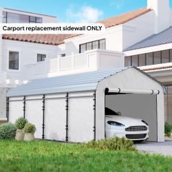 Carport Replacement Sidewall Panel for 10 x 15 Carports, UPF50+ Waterproof Replacement Side Wall Cover, White