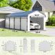 Carport Replacement Sidewall Panel for 10 x 15 Carports, UPF50+ Waterproof Replacement Side Wall Cover, White