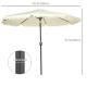 9 ft Cantilever Umbrella with Push Button Tilt and Crank Tassles and 8 Ribs Shade Umbrellas for Garden