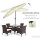 9 ft Cantilever Umbrella with Push Button Tilt and Crank Tassles and 8 Ribs Shade Umbrellas for Garden