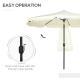 9 ft Cantilever Umbrella with Push Button Tilt and Crank Tassles and 8 Ribs Shade Umbrellas for Garden