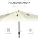 9 ft Cantilever Umbrella with Push Button Tilt and Crank Tassles and 8 Ribs Shade Umbrellas for Garden