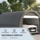 10 x 16 Carport, Heavy Duty Portable Garage Storage Tent with Large Zippered Door, Anti-UV PE Canopy Cover for Car, Truck, Boat, Motorcycle, Bike, Garden Tools, Outdoor Work, Gray