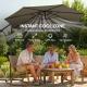 10 ft Offset Patio Umbrella with Cover, Hanging Cantilever Umbrella with 360° Rotation, Crank Handle, Tilt Grayish Brown