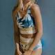 Split Womens Printed Tight Sexy Swimwear