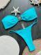 Five-pointed Star Accessories Pure Color Bikini Swimsuit