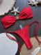 Five-pointed Star Accessories Pure Color Bikini Swimsuit