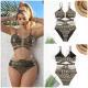 Womens European And American Sexy Bronzing High Waist Split Bikini