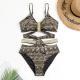 Womens European And American Sexy Bronzing High Waist Split Bikini
