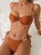 Solid Color Sexy Wrinkle Split Swimsuit Outfit