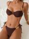 Solid Color Sexy Wrinkle Split Swimsuit Outfit