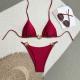 Lady Sexy Split Pure Color Bikini Swimsuit