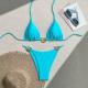 Lady Sexy Split Pure Color Bikini Swimsuit