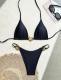Lady Sexy Split Pure Color Bikini Swimsuit