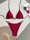 Lady Sexy Split Pure Color Bikini Swimsuit