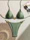 Lady Sexy Split Pure Color Bikini Swimsuit