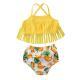 Banana print tassel swimsuit