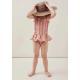 Childrens Swimwear Ins Explosion Models Girls Siamese  Striped Princess Wind Lace Swimsuit