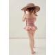 Childrens Swimwear Ins Explosion Models Girls Siamese  Striped Princess Wind Lace Swimsuit