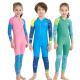 Childrens quick-drying diving suit girls boys conjoined long-sleeved snorkeling suit swimwear size childrens swimwear sunscreen swimsuit