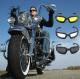 3 Pair Motorcycle Sports Padded Biker Riding Glasses Wind Resistant Sunglasses