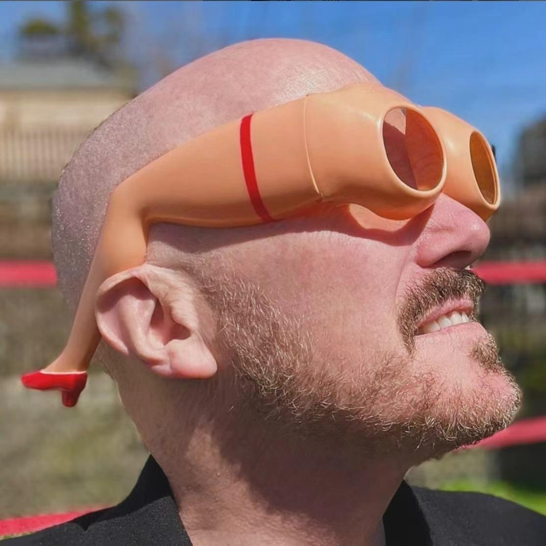 Novel Personality Leg Hip Sunglasses