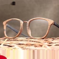 Large Frame Wood Grain Glasses Frame