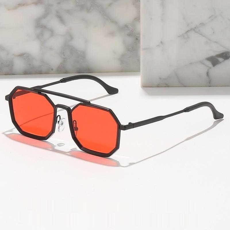 Steampunk Double Beam Sunglasses European And American Mens Metal Polygon Large Frame