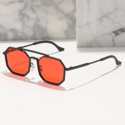 Steampunk Double Beam Sunglasses European And American Mens Metal Polygon Large Frame