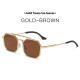 Steampunk Double Beam Sunglasses European And American Mens Metal Polygon Large Frame