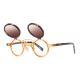 Sun Glasses Round Beige Frame