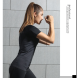 Compression sports tights short-sleeved womens stretch yoga clothes running quick-drying T-shirt training fitness clothing female slim suit