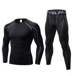 Mens Fitness Running Compression Training Suit Tights Long-sleeved Shirt Pants Leggings Sports Suit Fitness Sportswear