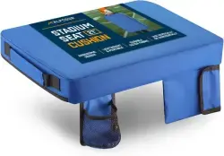 Alpcour Portable Extra Thick Stadium Seat Cushion - 21x 15 Inch Bleacher Cushion With Side Pocket