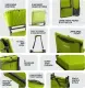 Alpcour Folding Reclining Stadium Seat With Back Support For Bleachers