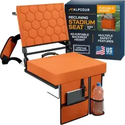 Alpcour Folding Reclining Stadium Seat With Back Support For Bleachers