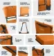 Alpcour Folding Reclining Stadium Seat With Back Support For Bleachers