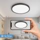 6PK 12 Inch Dimmable LED Flush Mount Ceiling Light, 2700K-6500K Adjustable,24W 2880LM Modern Ultra Thin Flat Round Fixtures For Low Ceiling Bedroom Kitchen Hallway Basement Closet, Black