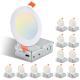12-Pack 4 Inch Ultra-Thin LED Recessed Ceiling Light With Junction Box, 2700K-5000K Dimmable Color Changing Downlight, 9W 810LM, Easy Install, Ideal For Kitchen, Bedroom, Basement