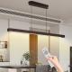 51-inch Walnut Wood Modern LED Pendant Light, Adjustable Hanging Light For Dining Room, Kitchen, Living Room Sleek Walnut Color Finish