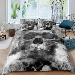 Halloween Skull Print Down Quilt Cover Suit Gothic