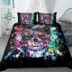 Halloween Skull Print Down Quilt Cover Suit Gothic