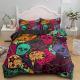 Halloween Skull Print Down Quilt Cover Suit Gothic