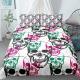 Halloween Skull Print Down Quilt Cover Suit Gothic