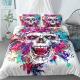Halloween Skull Print Down Quilt Cover Suit Gothic